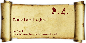 Maszler Lajos névjegykártya