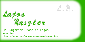 lajos maszler business card